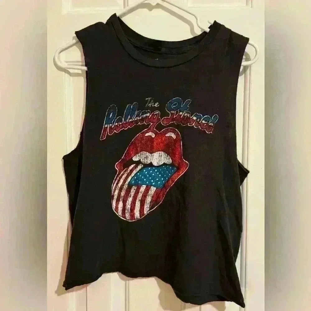 Rolling Stones Cut Off Sleeves Shirt